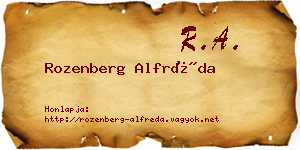 Rozenberg Alfréda névjegykártya